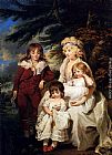 Portrait Of The Hon. Juliana Talbot, Mrs Michael Bryan (1759-1801), With Her Children Henry, Maria And Elizabeth by James Ward